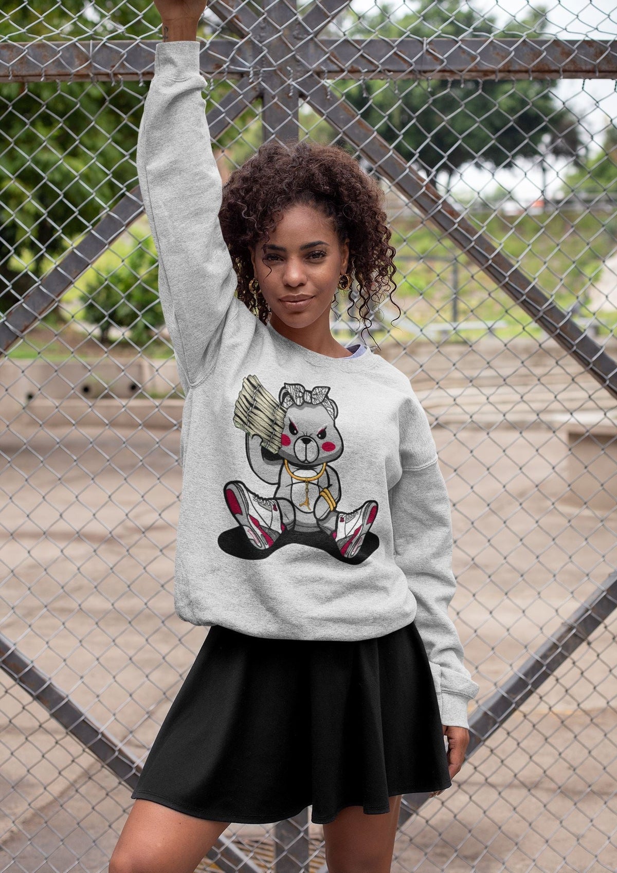 Jordan 3 Cardinal Sneaker Matching T-Shirt Bad Baby Bear Sneaker Tees Jordan 3 Cardinal Sneaker Release Tees Crew Neck Tees