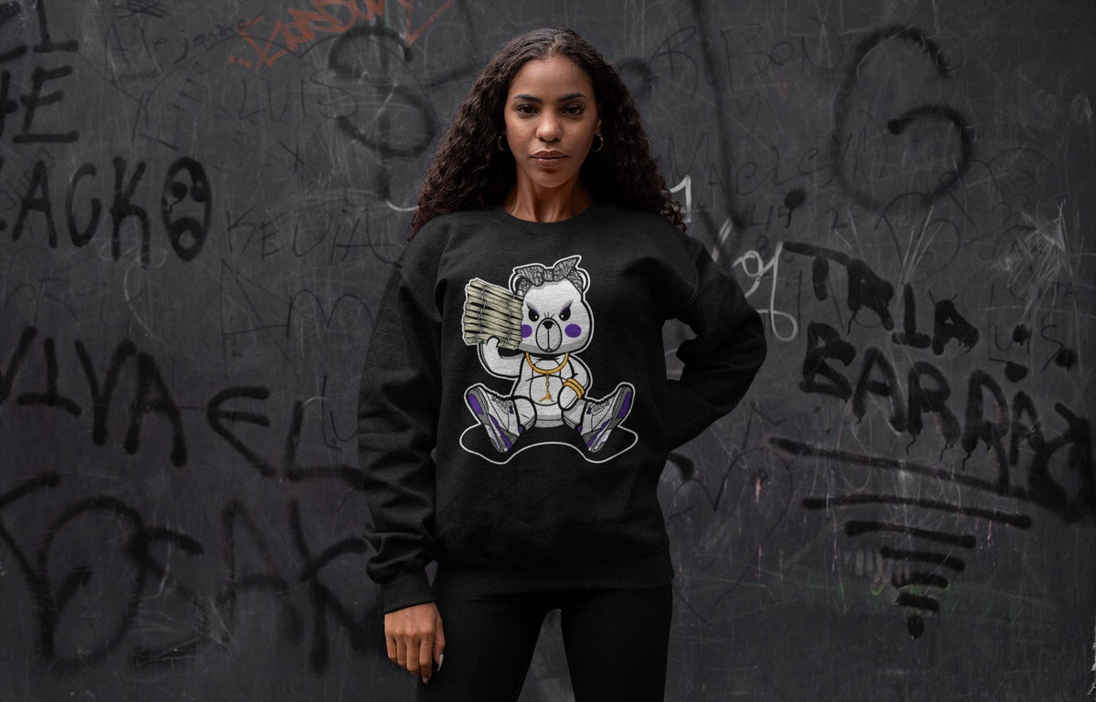 Jordan 3 Dark Iris Sneaker Matching T-Shirt Bad Baby Bear Sneaker Tees Jordan 3 Dark Iris Sneaker Release Tees Crew Neck Tees