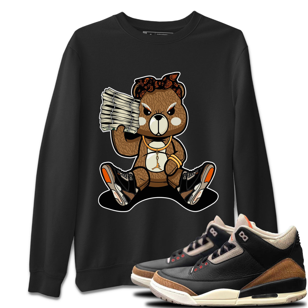Jordan 3 Desert Elephant Sneaker Matching T-Shirt Bad Baby Bear Sneaker Tees Jordan 3 Desert Elephant Sneaker Release Tees Crew Neck Tees