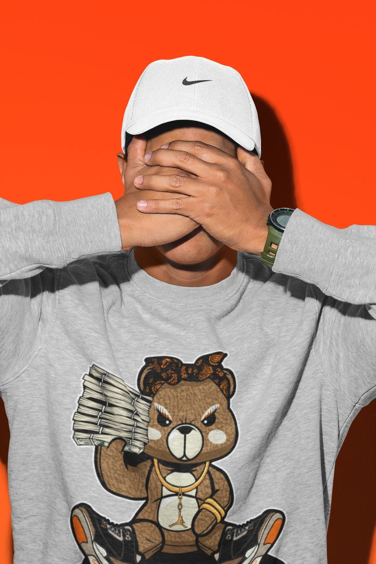 Jordan 3 Desert Elephant Sneaker Matching T-Shirt Bad Baby Bear Sneaker Tees Jordan 3 Desert Elephant Sneaker Release Tees Crew Neck Tees