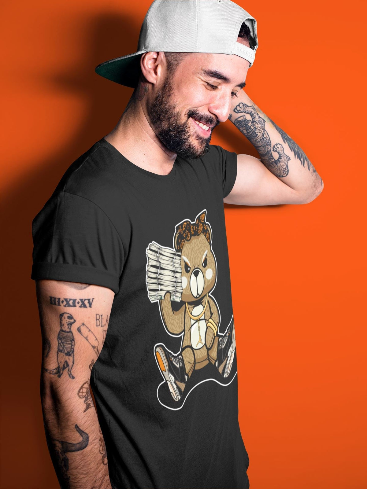 Jordan 3 Desert Elephant Sneaker Matching T-Shirt Bad Baby Bear Sneaker Tees Jordan 3 Desert Elephant Sneaker Release Tees Crew Neck Tees