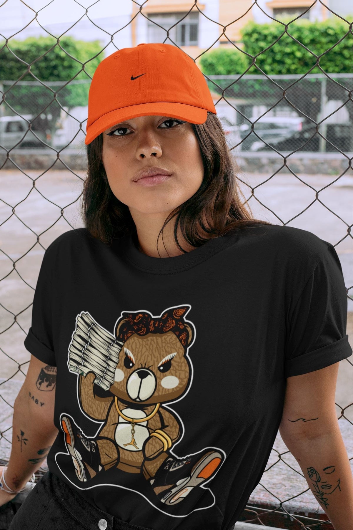 Jordan 3 Desert Elephant Sneaker Matching T-Shirt Bad Baby Bear Sneaker Tees Jordan 3 Desert Elephant Sneaker Release Tees Crew Neck Tees