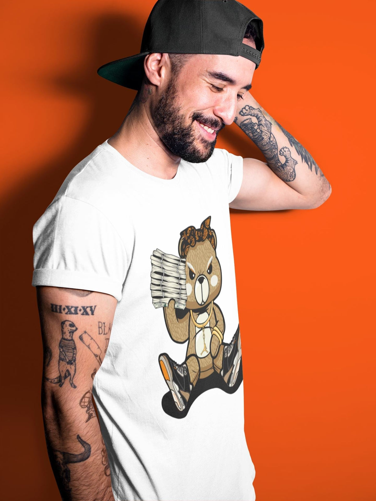 Jordan 3 Desert Elephant Sneaker Matching T-Shirt Bad Baby Bear Sneaker Tees Jordan 3 Desert Elephant Sneaker Release Tees Crew Neck Tees
