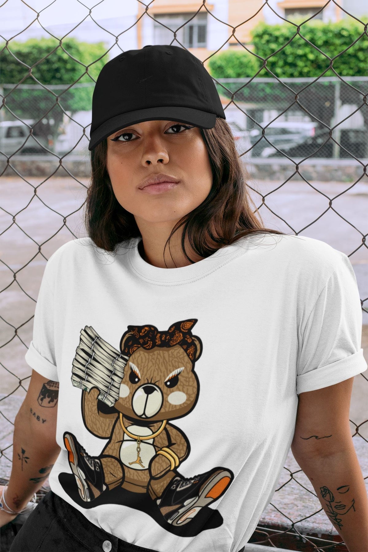 Jordan 3 Desert Elephant Sneaker Matching T-Shirt Bad Baby Bear Sneaker Tees Jordan 3 Desert Elephant Sneaker Release Tees Crew Neck Tees