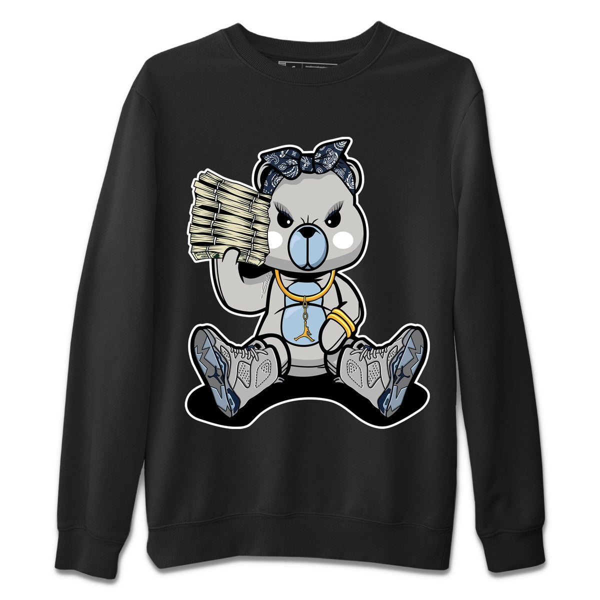 Jordan 6 Georgetown Sneaker Matching T-Shirt Bad Baby Bear Sneaker Tees Jordan 6 Georgetown Sneaker Release Tees Crew Neck Tees