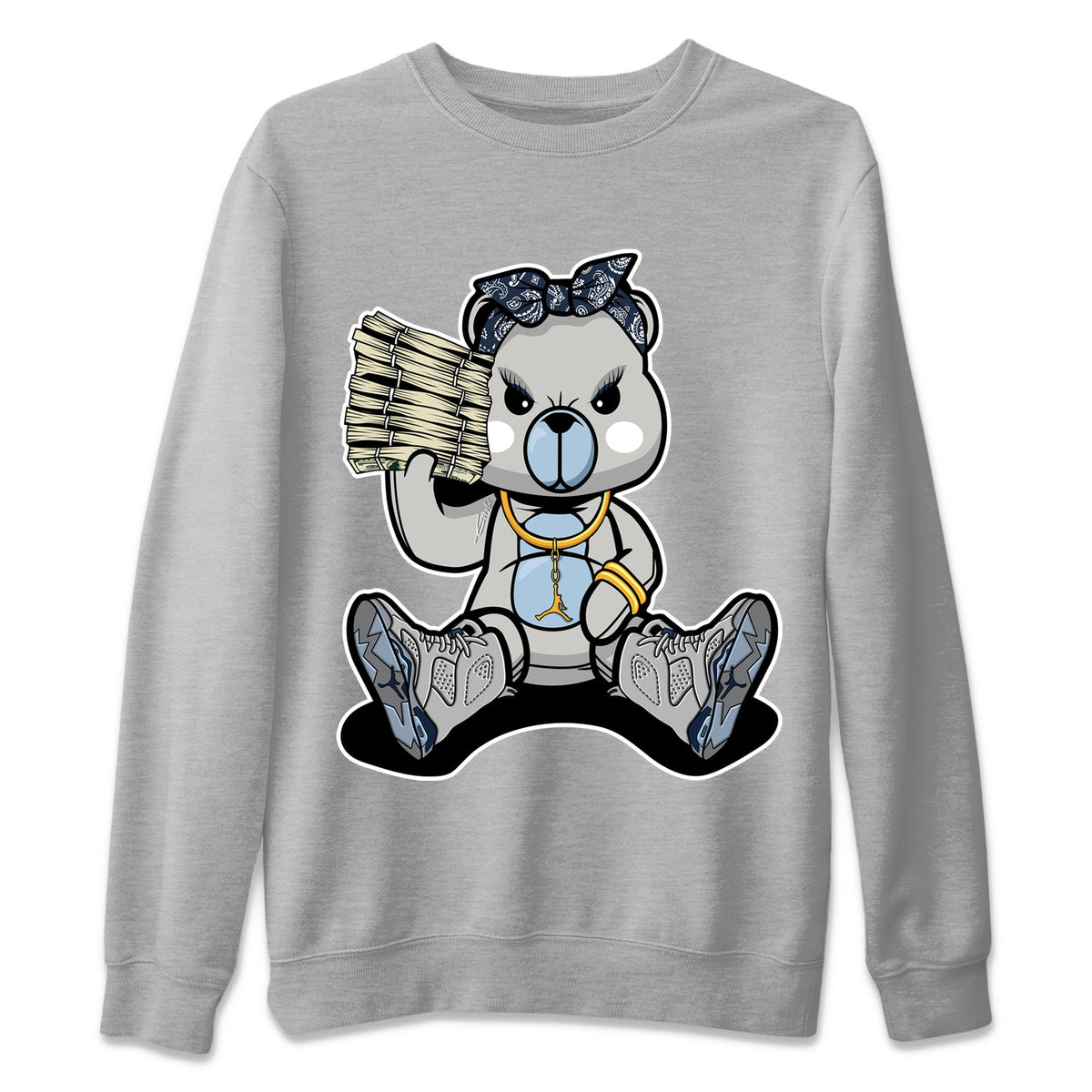 Jordan 6 Georgetown Sneaker Matching T-Shirt Bad Baby Bear Sneaker Tees Jordan 6 Georgetown Sneaker Release Tees Crew Neck Tees