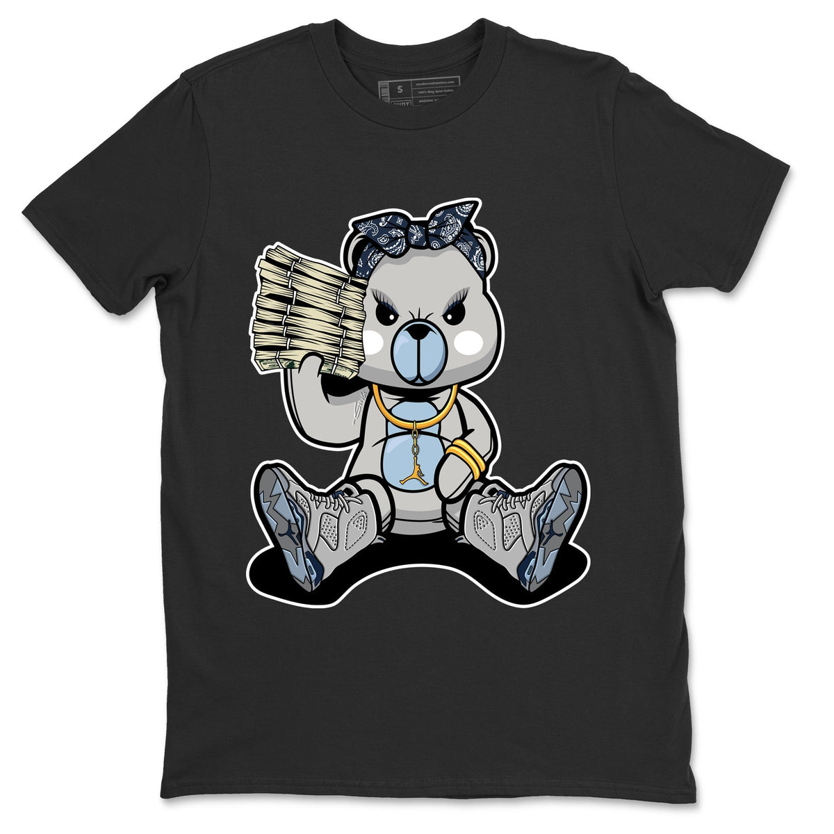 Jordan 6 Georgetown Sneaker Matching T-Shirt Bad Baby Bear Sneaker Tees Jordan 6 Georgetown Sneaker Release Tees Crew Neck Tees