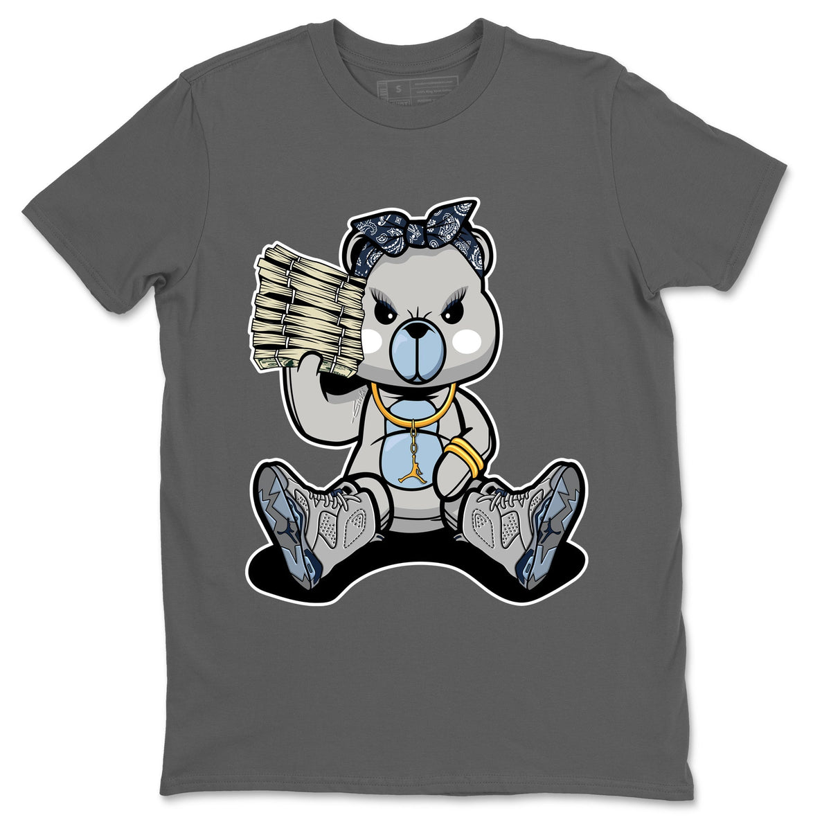 Jordan 6 Georgetown Sneaker Matching T-Shirt Bad Baby Bear Sneaker Tees Jordan 6 Georgetown Sneaker Release Tees Crew Neck Tees