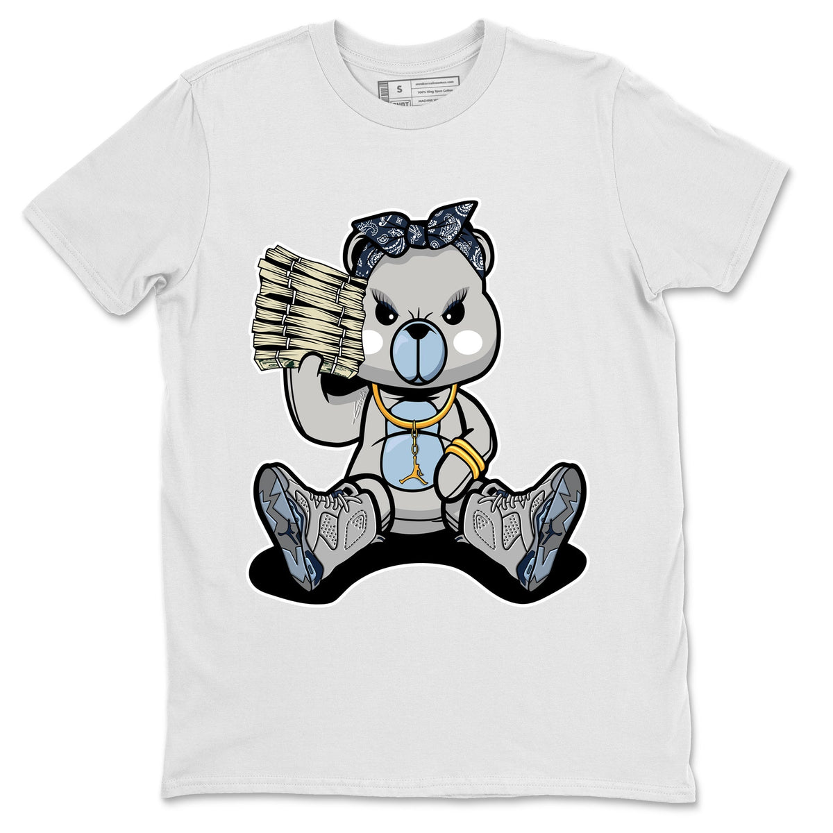 Jordan 6 Georgetown Sneaker Matching T-Shirt Bad Baby Bear Sneaker Tees Jordan 6 Georgetown Sneaker Release Tees Crew Neck Tees