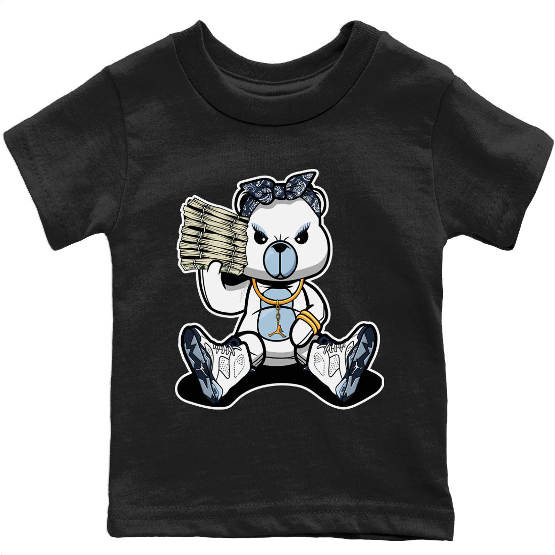 Jordan 6 Midnight Navy Sneaker Matching T-Shirt Bad Baby Bear Sneaker Tees Jordan 6 Midnight Navy Sneaker Release Tees Kids Shirts