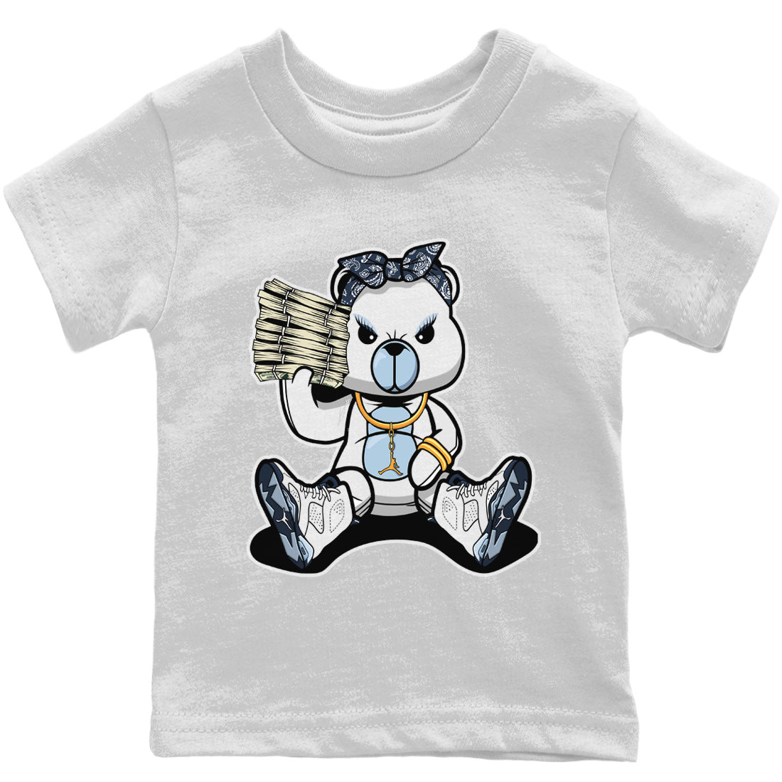 Jordan 6 Midnight Navy Sneaker Matching T-Shirt Bad Baby Bear Sneaker Tees Jordan 6 Midnight Navy Sneaker Release Tees Kids Shirts