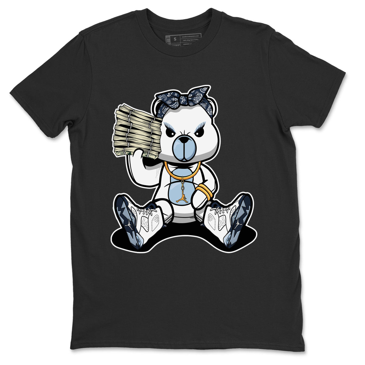 Jordan 6 Midnight Navy Sneaker Matching T-Shirt Bad Baby Bear Sneaker Tees Jordan 6 Midnight Navy Sneaker Release Tees Crew Neck Tees