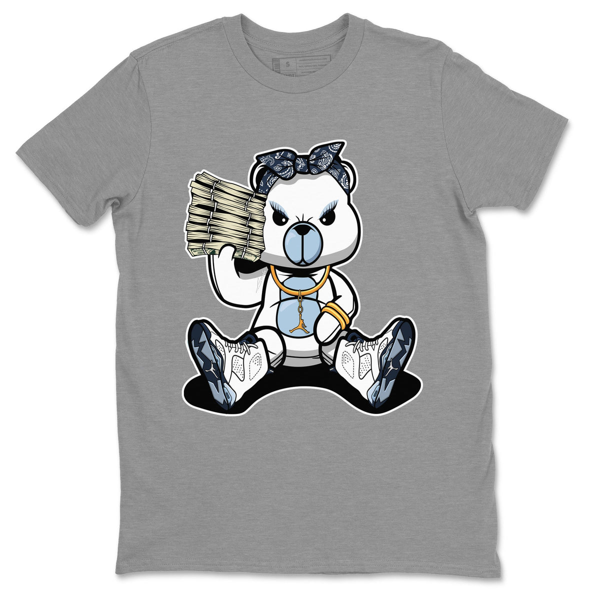 Jordan 6 Midnight Navy Sneaker Matching T-Shirt Bad Baby Bear Sneaker Tees Jordan 6 Midnight Navy Sneaker Release Tees Crew Neck Tees