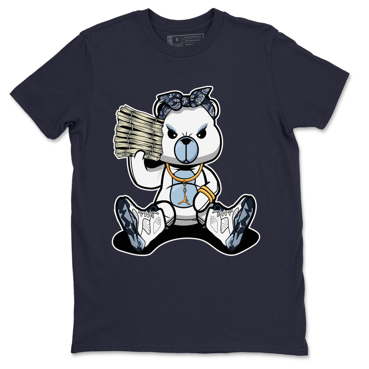 Jordan 6 Midnight Navy Sneaker Matching T-Shirt Bad Baby Bear Sneaker Tees Jordan 6 Midnight Navy Sneaker Release Tees Crew Neck Tees