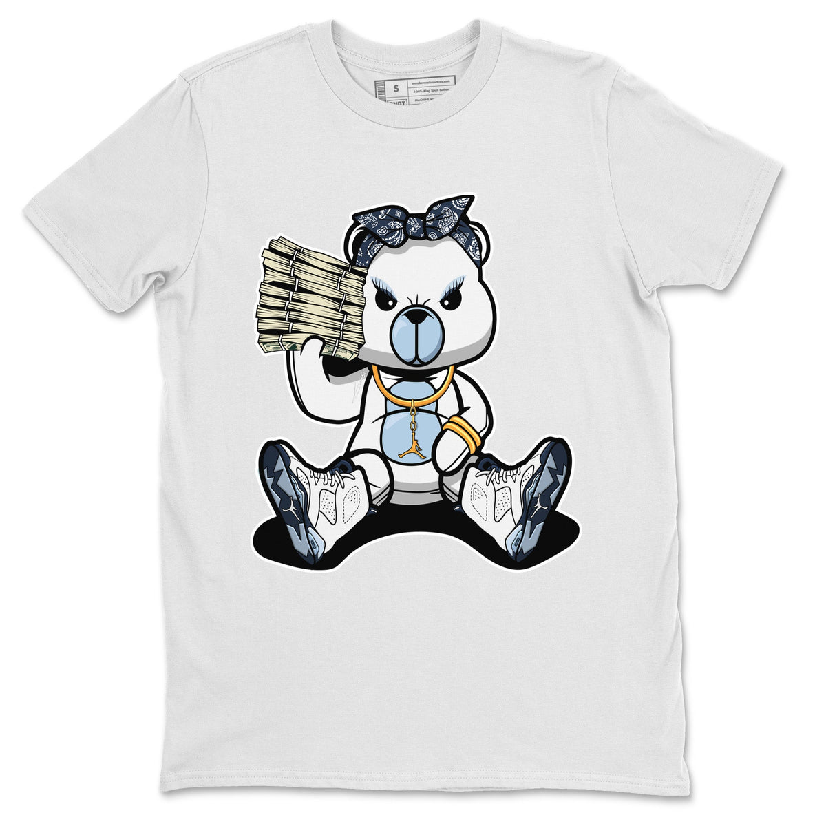 Jordan 6 Midnight Navy Sneaker Matching T-Shirt Bad Baby Bear Sneaker Tees Jordan 6 Midnight Navy Sneaker Release Tees Crew Neck Tees