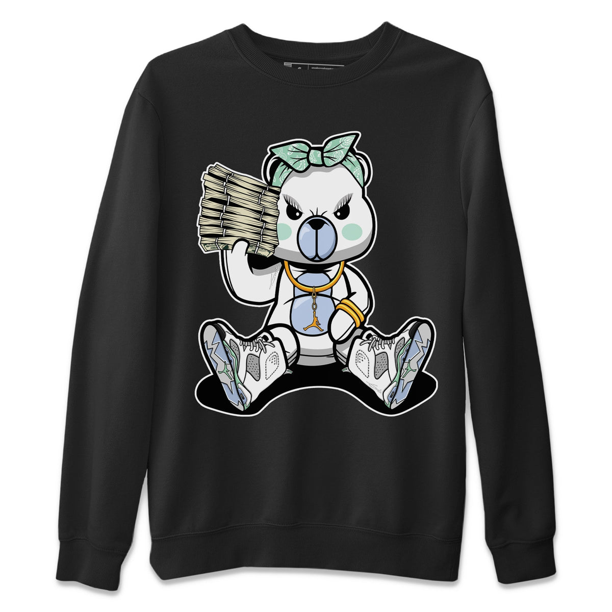 Jordan 6 Mint Foam Sneaker Matching T-Shirt Bad Baby Bear Sneaker Tees Jordan 6 Mint Foam Sneaker Release Tees Crew Neck Tees