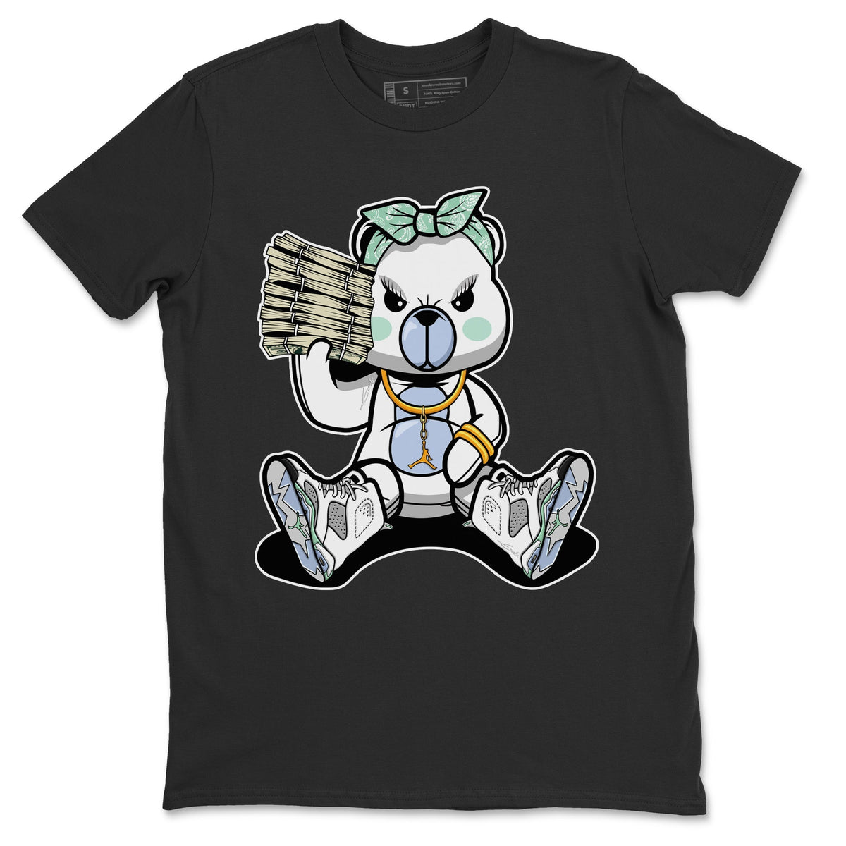 Jordan 6 Mint Foam Sneaker Matching T-Shirt Bad Baby Bear Sneaker Tees Jordan 6 Mint Foam Sneaker Release Tees Crew Neck Tees