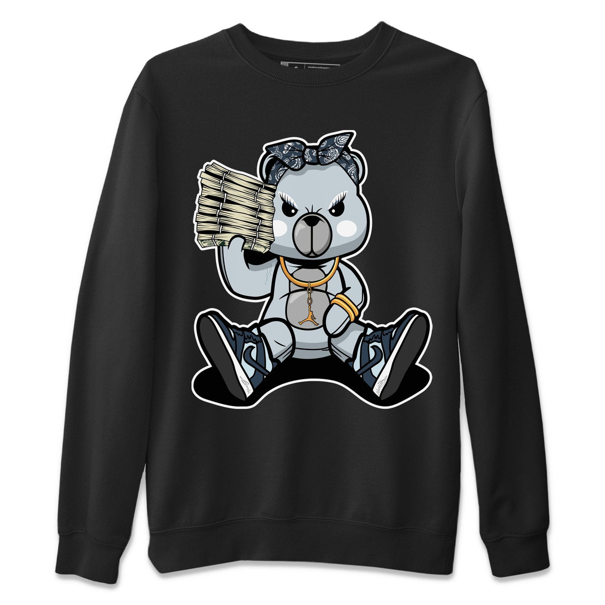 Dunk championship Grey Sneaker Match Tees Bad Baby Bear Sneaker Tees Dunk championship Grey Jordan to match sneaker T-Shirt Crew Neck Shirts