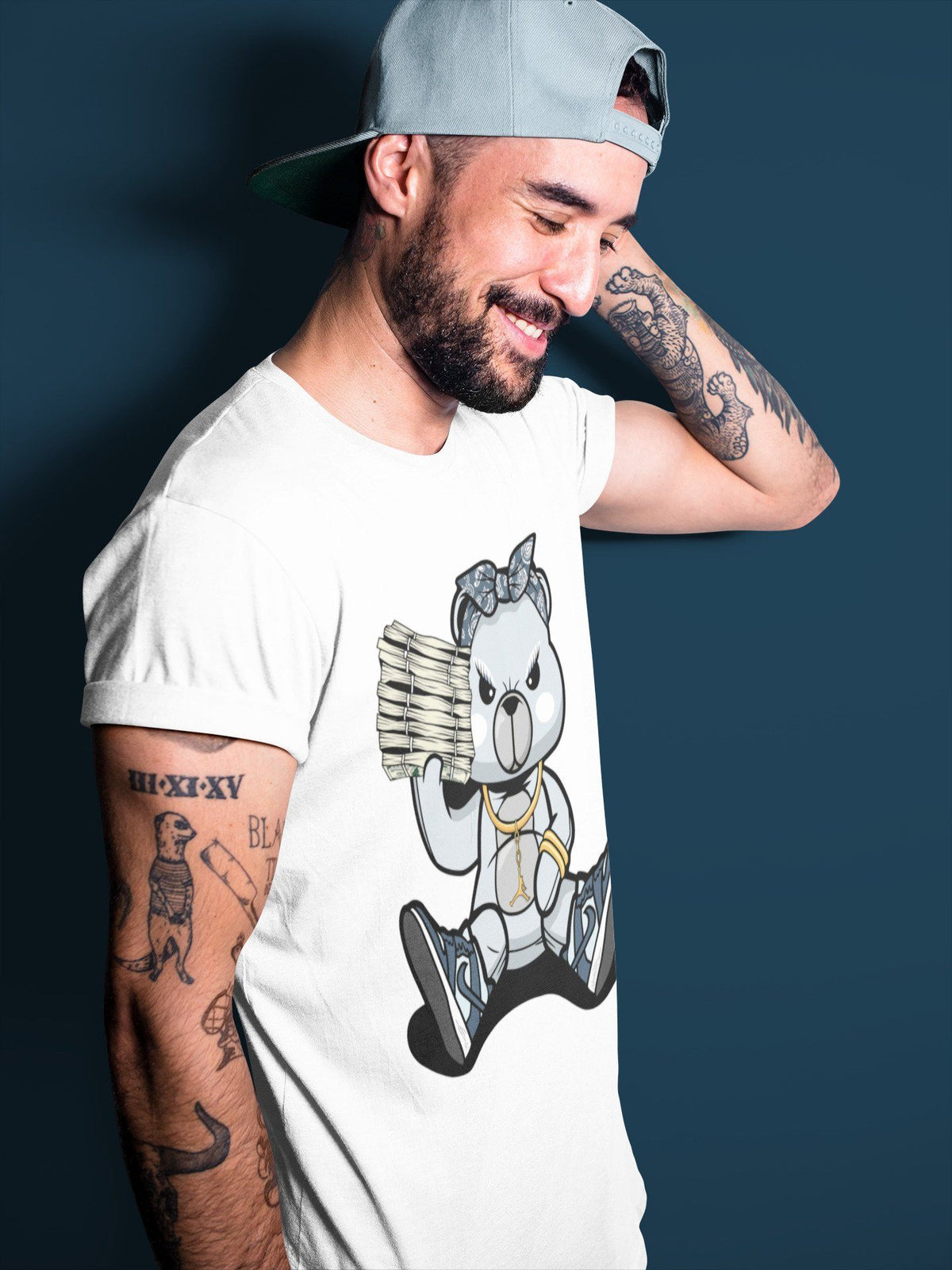 Dunk championship Grey Sneaker Match Tees Bad Baby Bear Sneaker Tees Dunk championship Grey Jordan to match sneaker T-Shirt Crew Neck Shirts