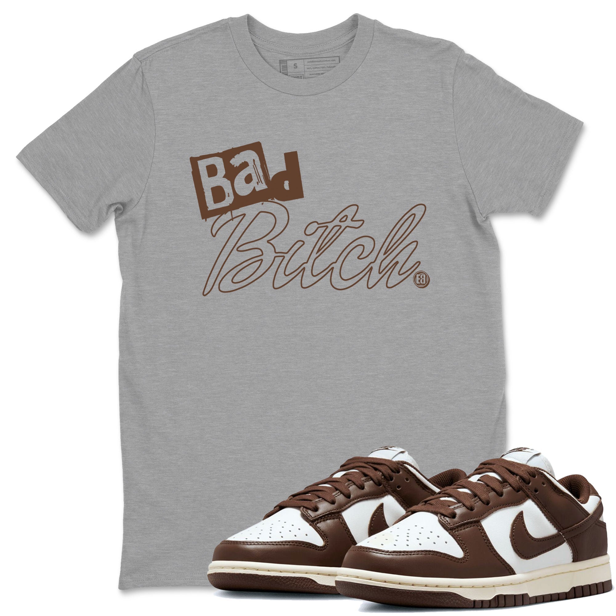 Dunk Low WMNS Cacao Wow sneaker shirt to match jordans Bad Bitch sneaker tees Dunk Cacao Wow Drip Gear Zone Crew Neck Unisex Cotton Sneaker T-Shirt Heather Grey 1 T-Shirt