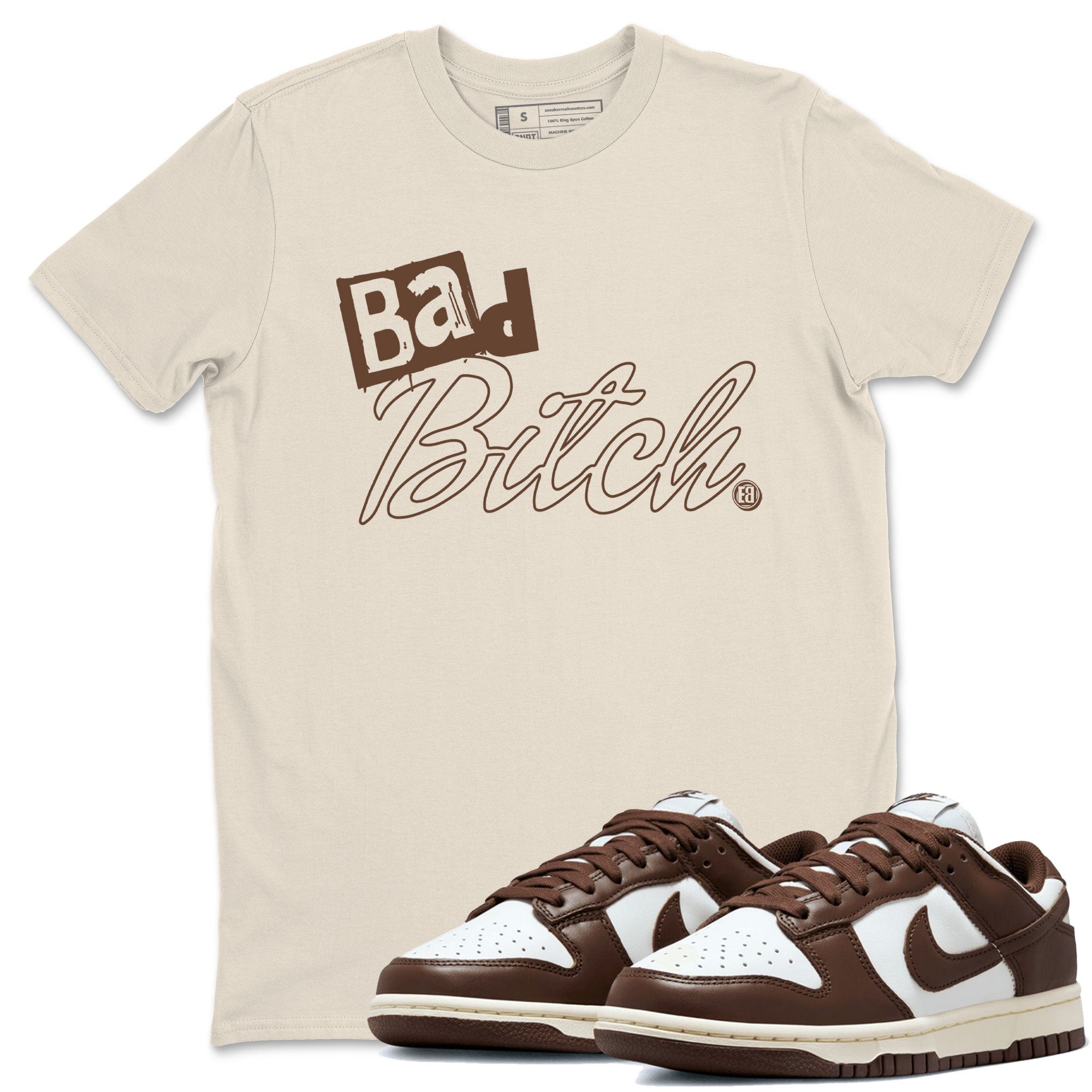 Dunk Low WMNS Cacao Wow sneaker shirt to match jordans Bad Bitch sneaker tees Dunk Cacao Wow Drip Gear Zone Crew Neck Unisex Cotton Sneaker T-Shirt Natural 1 T-Shirt