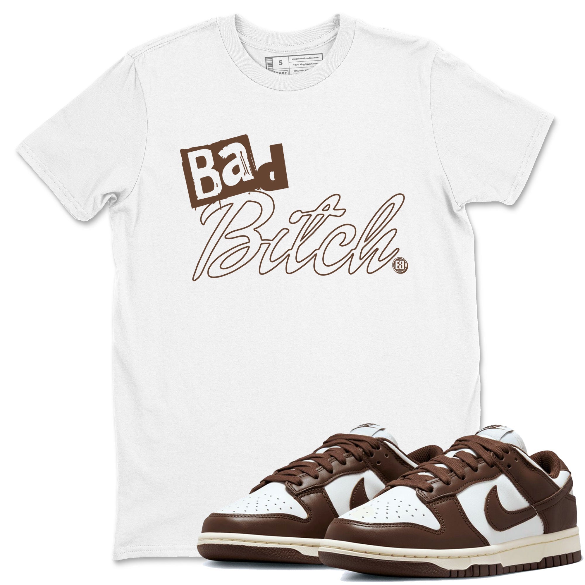 Dunk Low WMNS Cacao Wow sneaker shirt to match jordans Bad Bitch sneaker tees Dunk Cacao Wow Drip Gear Zone Crew Neck Unisex Cotton Sneaker T-Shirt White 1 T-Shirt