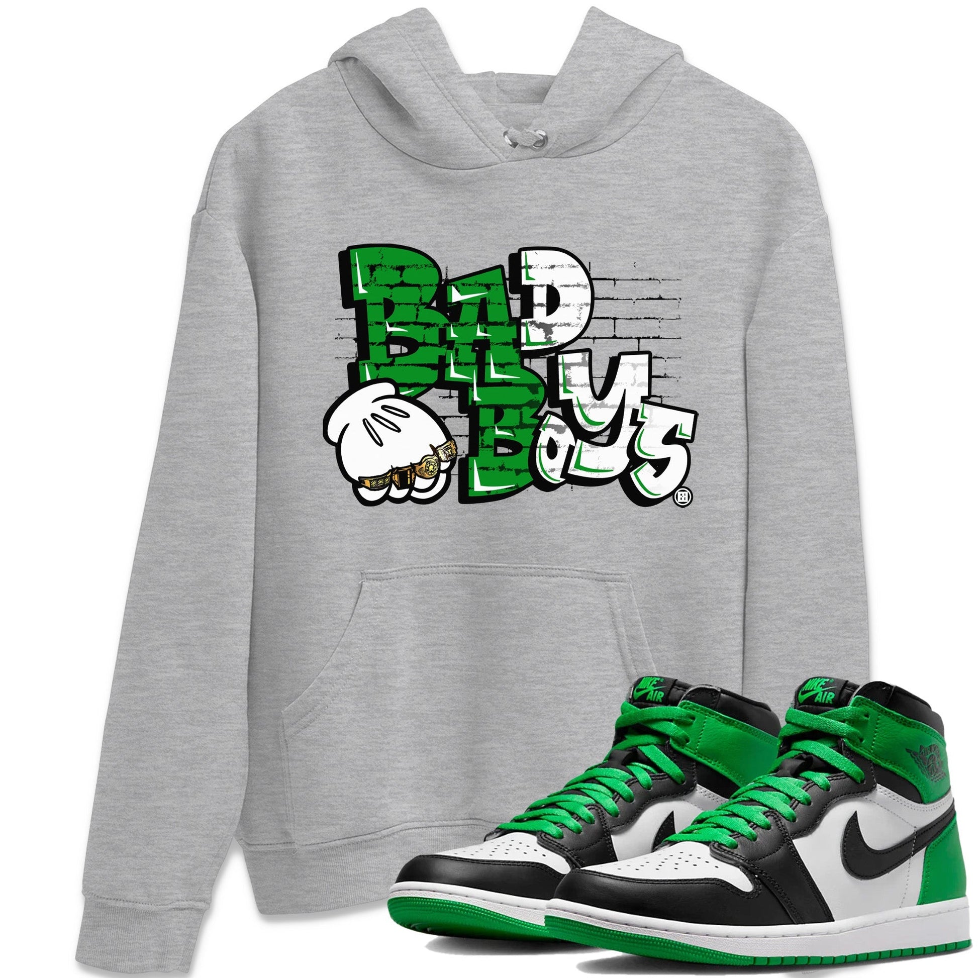 Air Jordan 1 Celtics Sneaker Match Tees Bad Boys Streetwear Sneaker Shirt Air Jordan 1 Retro Celtics Sneaker Release Tees Unisex Shirts Heather Grey 1