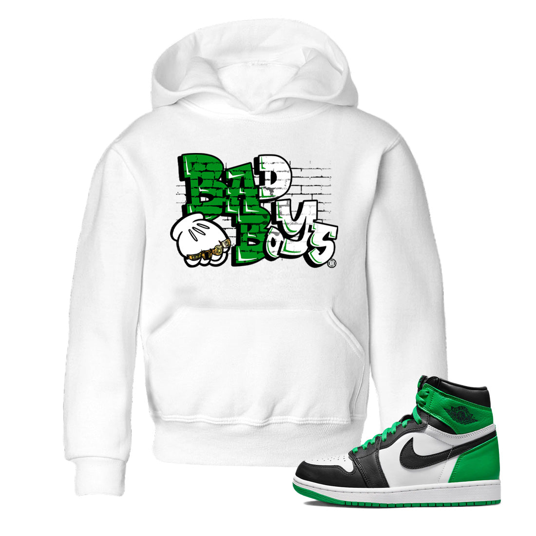 Air Jordan 1 Celtics Sneaker Match Tees Bad Boys Streetwear Sneaker Shirt Air Jordan 1 Retro Celtics Sneaker Release Tees Kids Shirts White 1