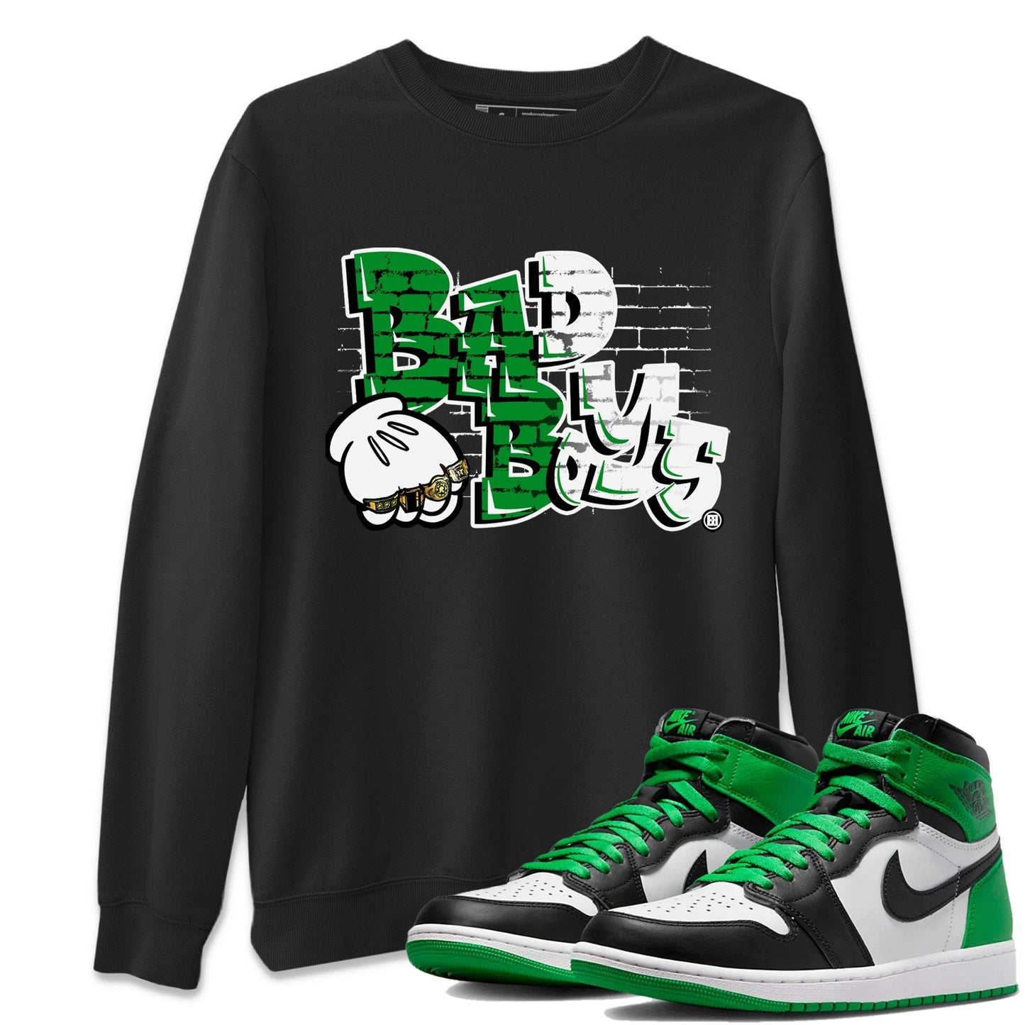 Air Jordan 1 Celtics Sneaker Match Tees Bad Boys Streetwear Sneaker Shirt Air Jordan 1 Retro Celtics Sneaker Release Tees Unisex Shirts Black 1