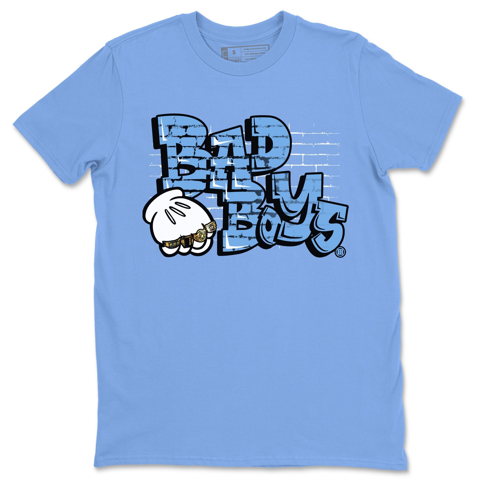 Air Jordan 1 Retro High OG UNC Toe Shirt to match Jordans Bad Boys Streetwear Sneaker Shirt Air Jordan 1 High OG UNC Toe Drip Gear Zone Sneaker Matching Clothing Crew Neck T-Shirts Carolina Blue 2