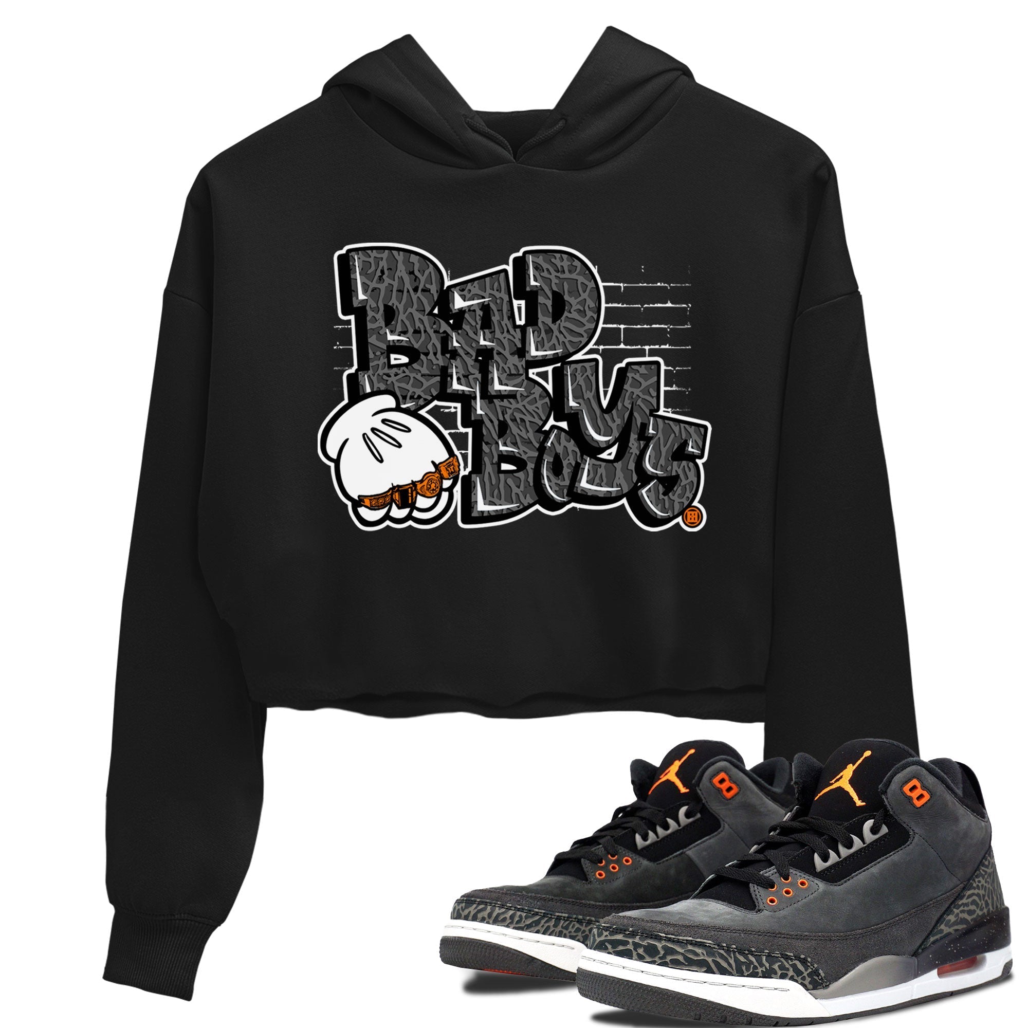 Jordan 3 Retro Fear AJ3 Grey shirt to match jordans Bad Boys sneaker tees Air Jordan 3 Fear Drip Gear Zone Black 1 Crop T-Shirt