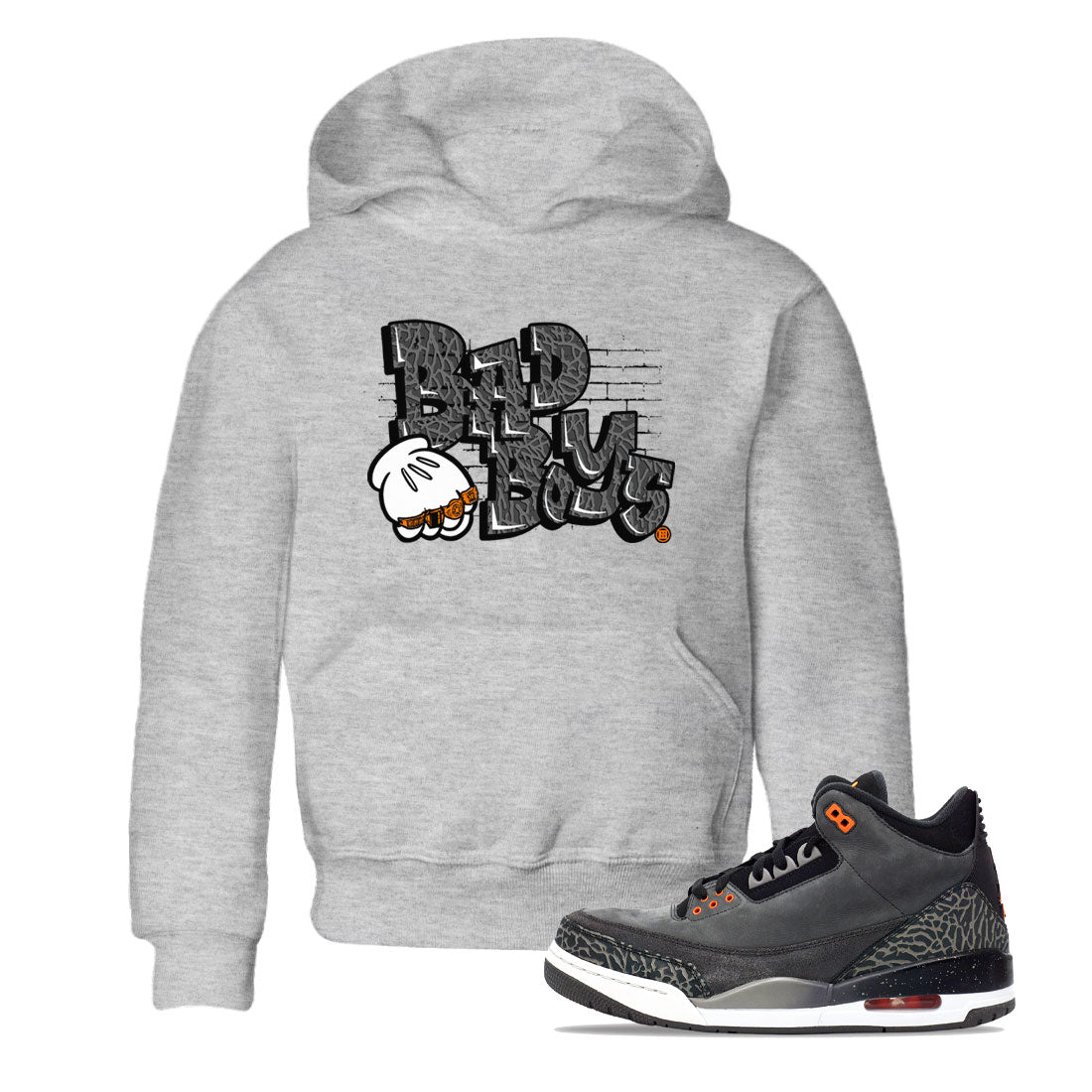 Jordan 3 Retro Fear AJ3 Grey shirt to match jordans Bad Boys sneaker tees Air Jordan 3 Fear Drip Gear Zone Baby Toddler Heather Grey 1 T-Shirt