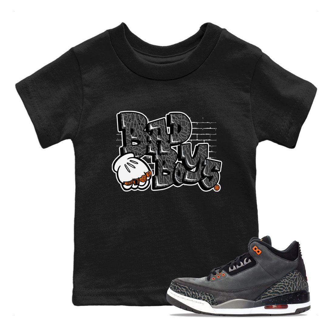 Jordan 3 Retro Fear AJ3 Grey shirt to match jordans Bad Boys sneaker tees Air Jordan 3 Fear Drip Gear Zone Baby Toddler Black 1 T-Shirt
