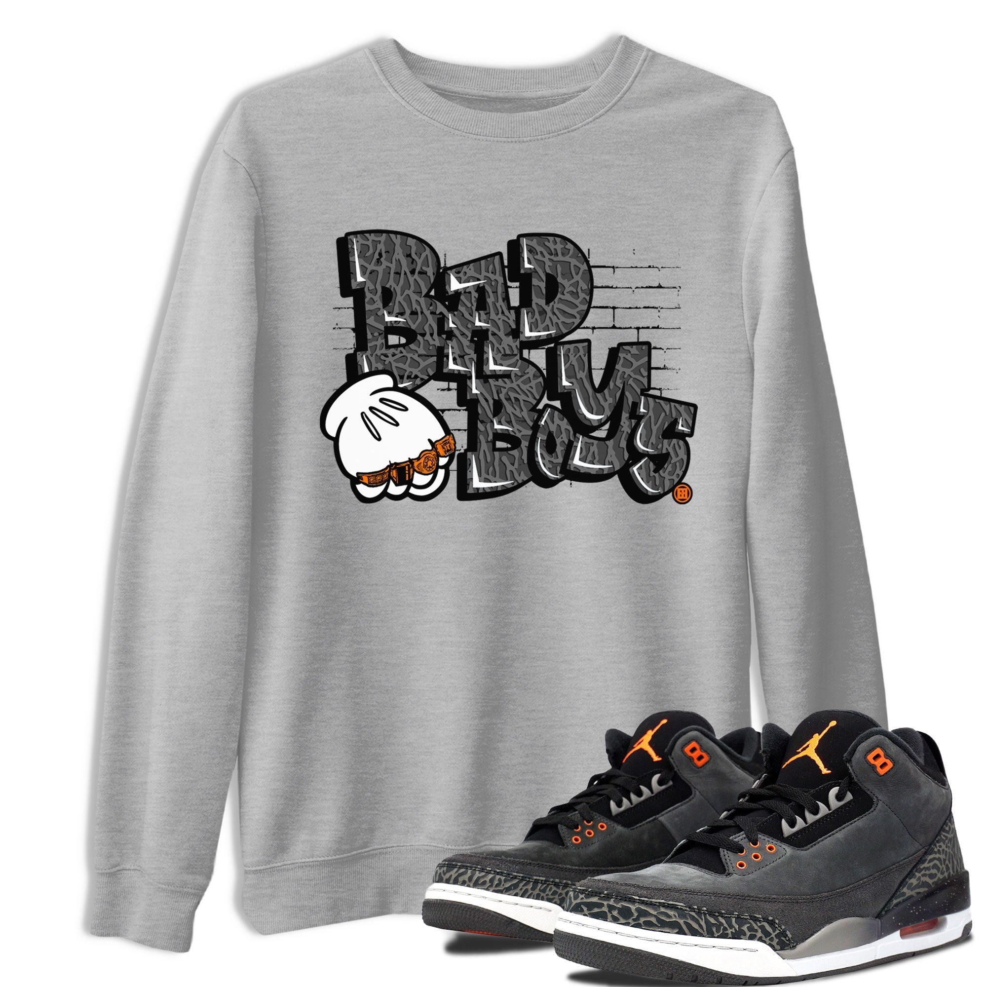 Jordan 3 Retro Fear AJ3 Grey shirt to match jordans Bad Boys sneaker tees Air Jordan 3 Fear Drip Gear Zone Crew Neck Casual Unisex Heather Grey 1 T-Shirt