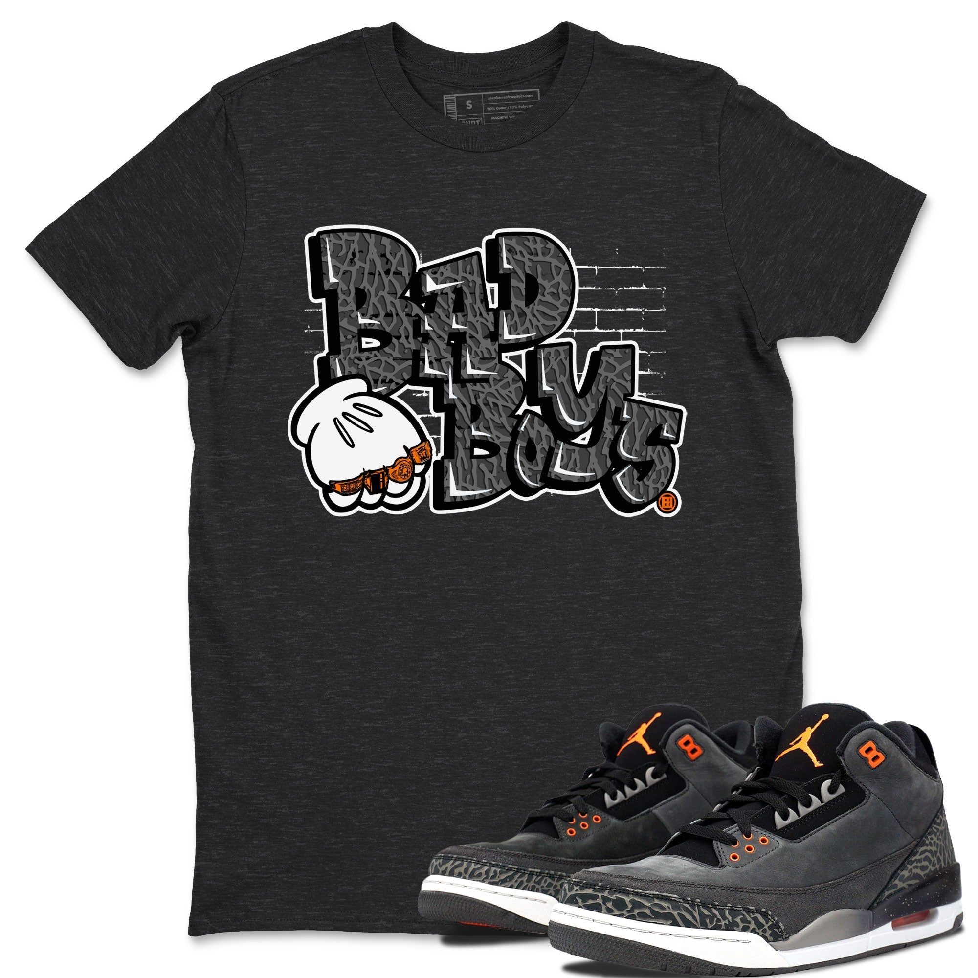 Jordan 3 Retro Fear AJ3 Grey shirt to match jordans Bad Boys sneaker tees Air Jordan 3 Fear Drip Gear Zone Crew Neck Casual Unisex Charcoal Heather 1 T-Shirt