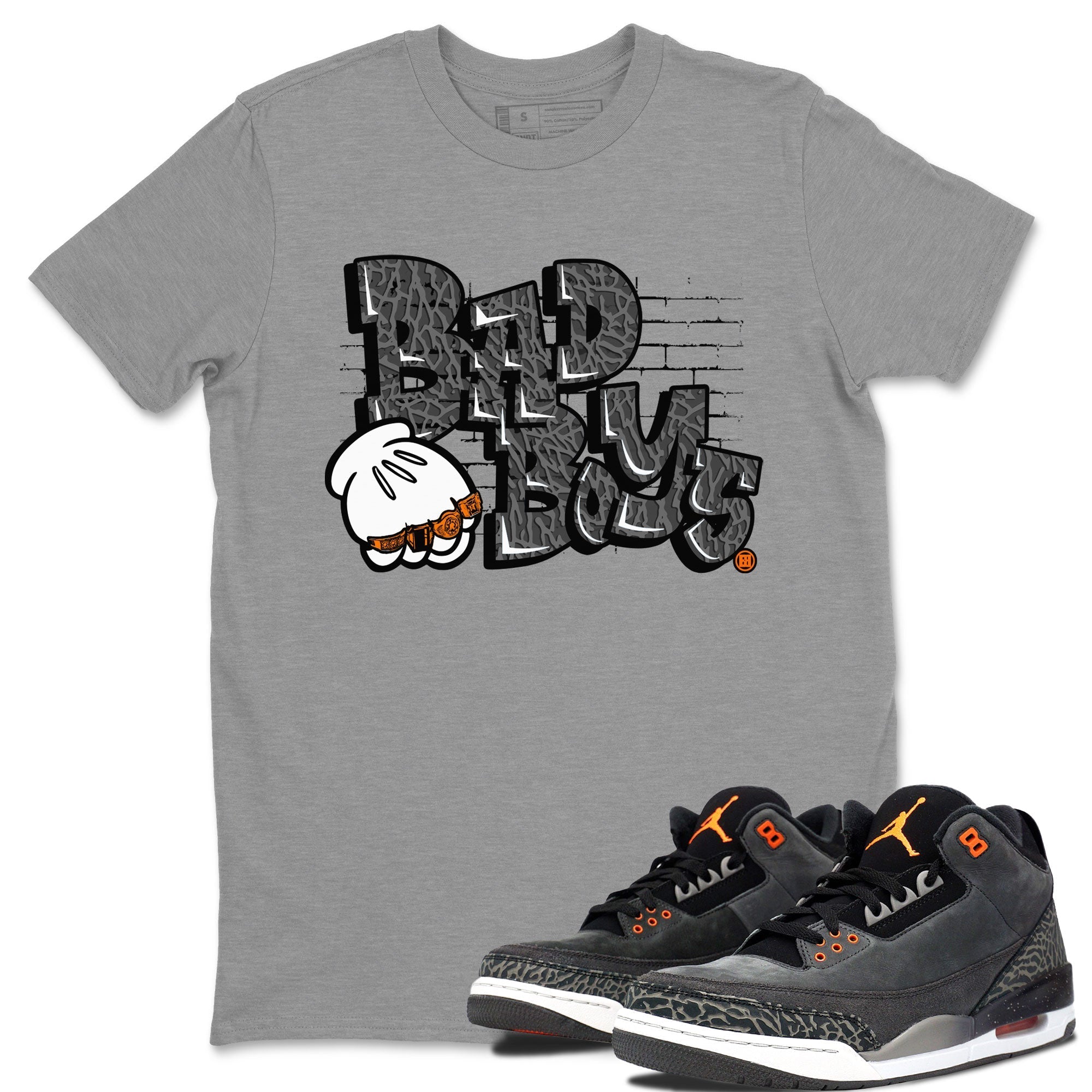 Jordan 3 Retro Fear AJ3 Grey shirt to match jordans Bad Boys sneaker tees Air Jordan 3 Fear Drip Gear Zone Crew Neck Casual Unisex Heather Grey 1 T-Shirt