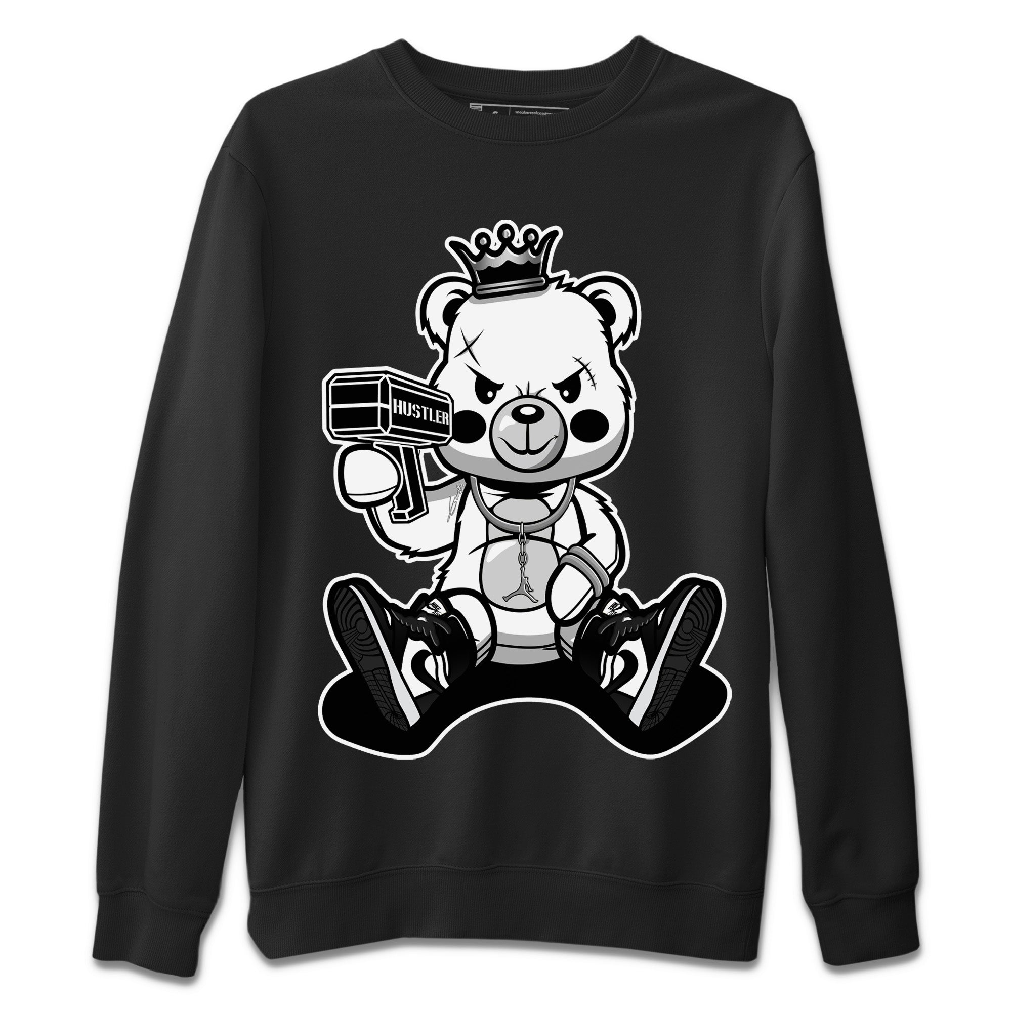 Jordan 1 Black White Sneaker Match Tees Bad King Baby Bear Sneaker Tees Jordan 1 Black White Jordan to match sneaker T-Shirt Crew Neck Shirts