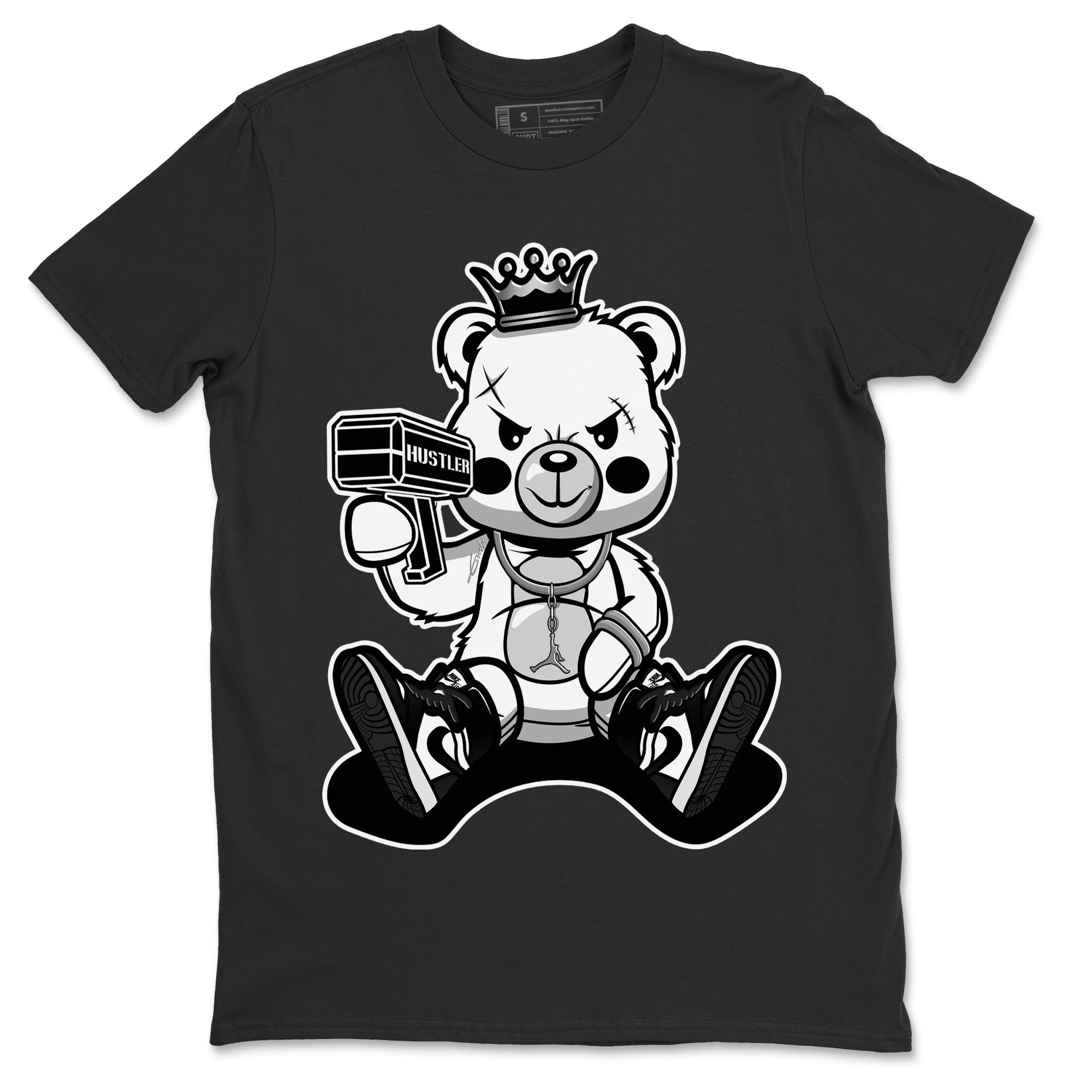 Jordan 1 Black White Sneaker Match Tees Bad King Baby Bear Sneaker Tees Jordan 1 Black White Jordan to match sneaker T-Shirt Crew Neck Shirts