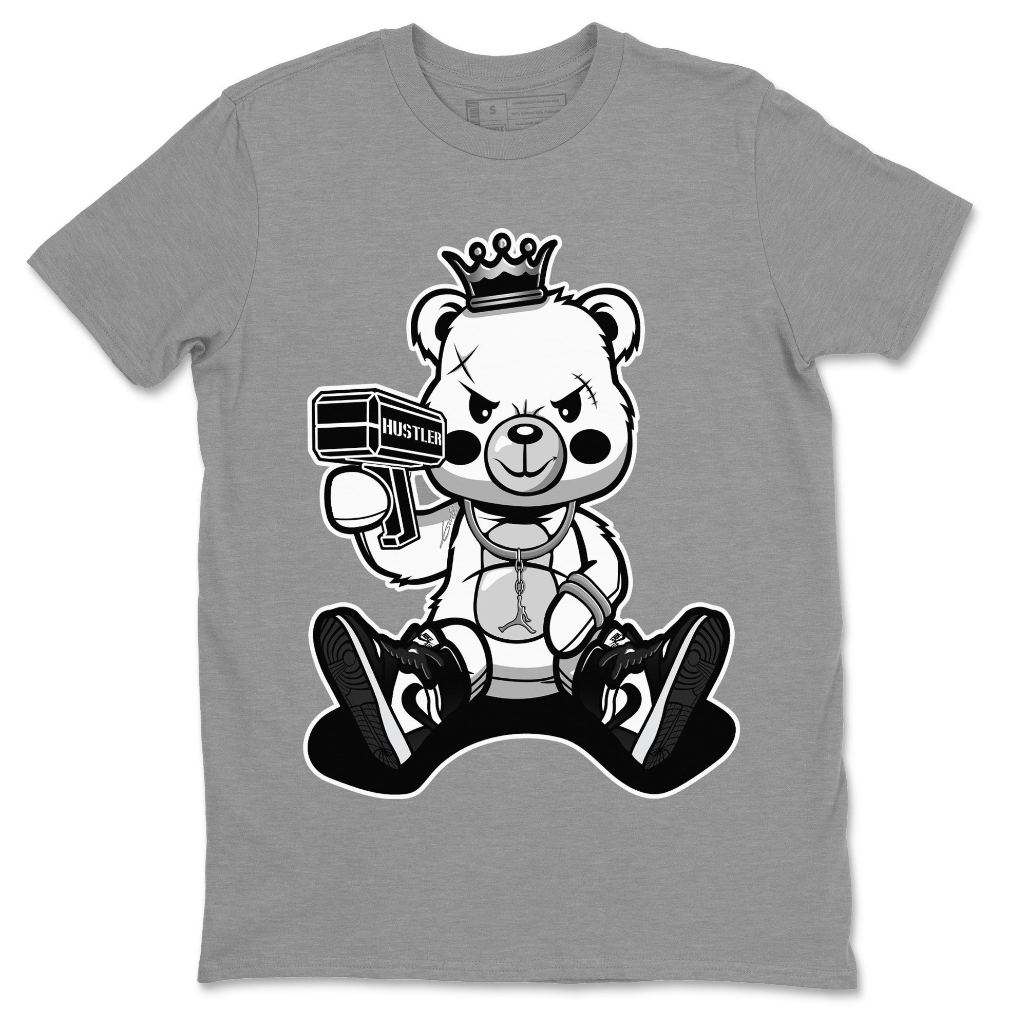 Jordan 1 Black White Sneaker Match Tees Bad King Baby Bear Sneaker Tees Jordan 1 Black White Jordan to match sneaker T-Shirt Crew Neck Shirts