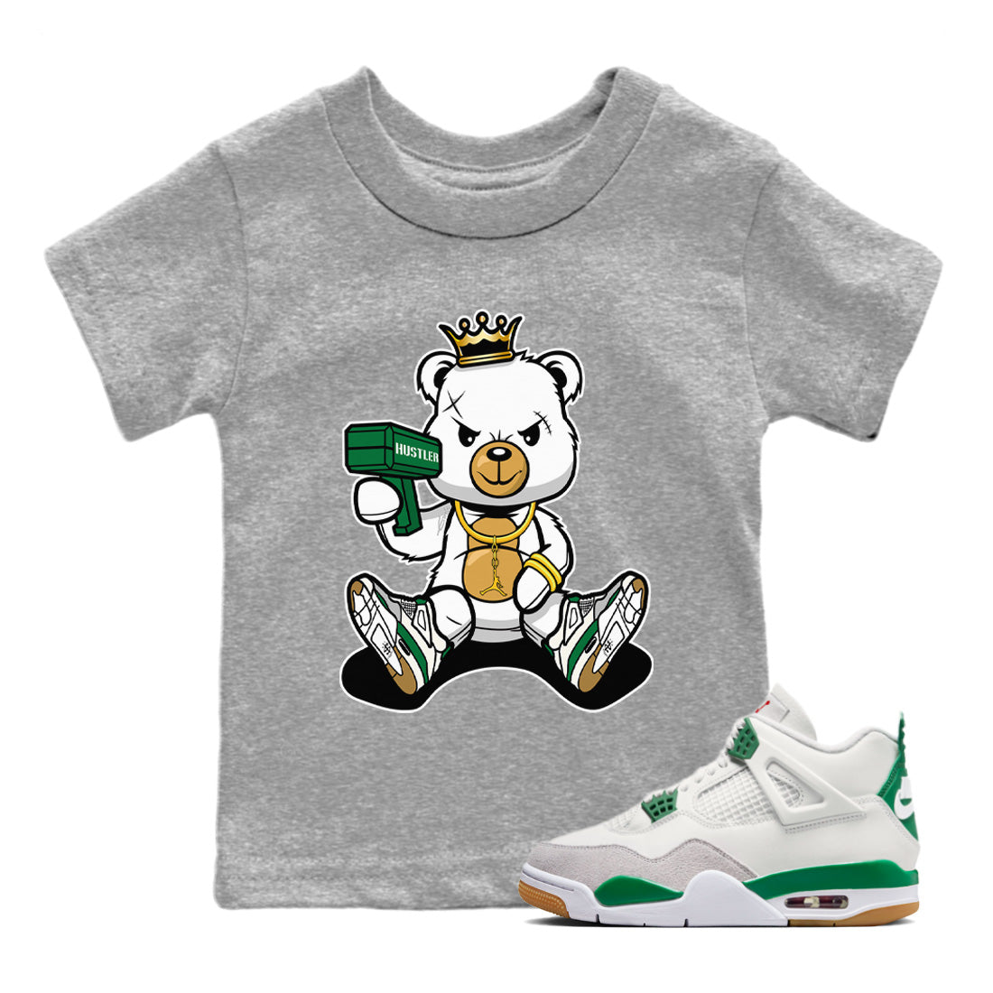 Air Jordan 4 Pine Green Bad King Baby Bear Baby and Kids Streetwear Sneaker Shirt Nike SB Air Jordan 4 Pine Green Kids Streetwear Sneaker Shirt Size Chart