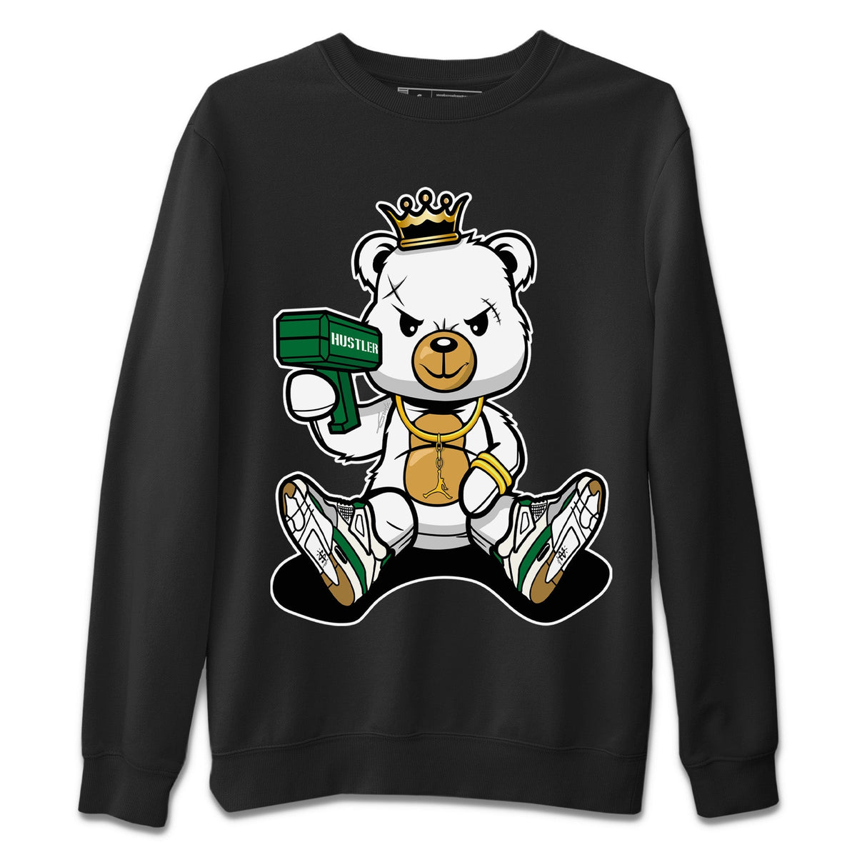 Air Jordan 4 Pine Green Sneaker Match Tees Bad King Baby Bear Streetwear Sneaker Shirt Nike SB Air Jordan 4 Pine Green Sneaker Release Tees Unisex Shirts Black 2