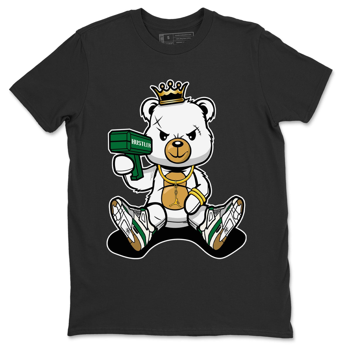Air Jordan 4 Pine Green Sneaker Match Tees Bad King Baby Bear Streetwear Sneaker Shirt Nike SB Air Jordan 4 Pine Green Sneaker Release Tees Unisex Shirts Black 2