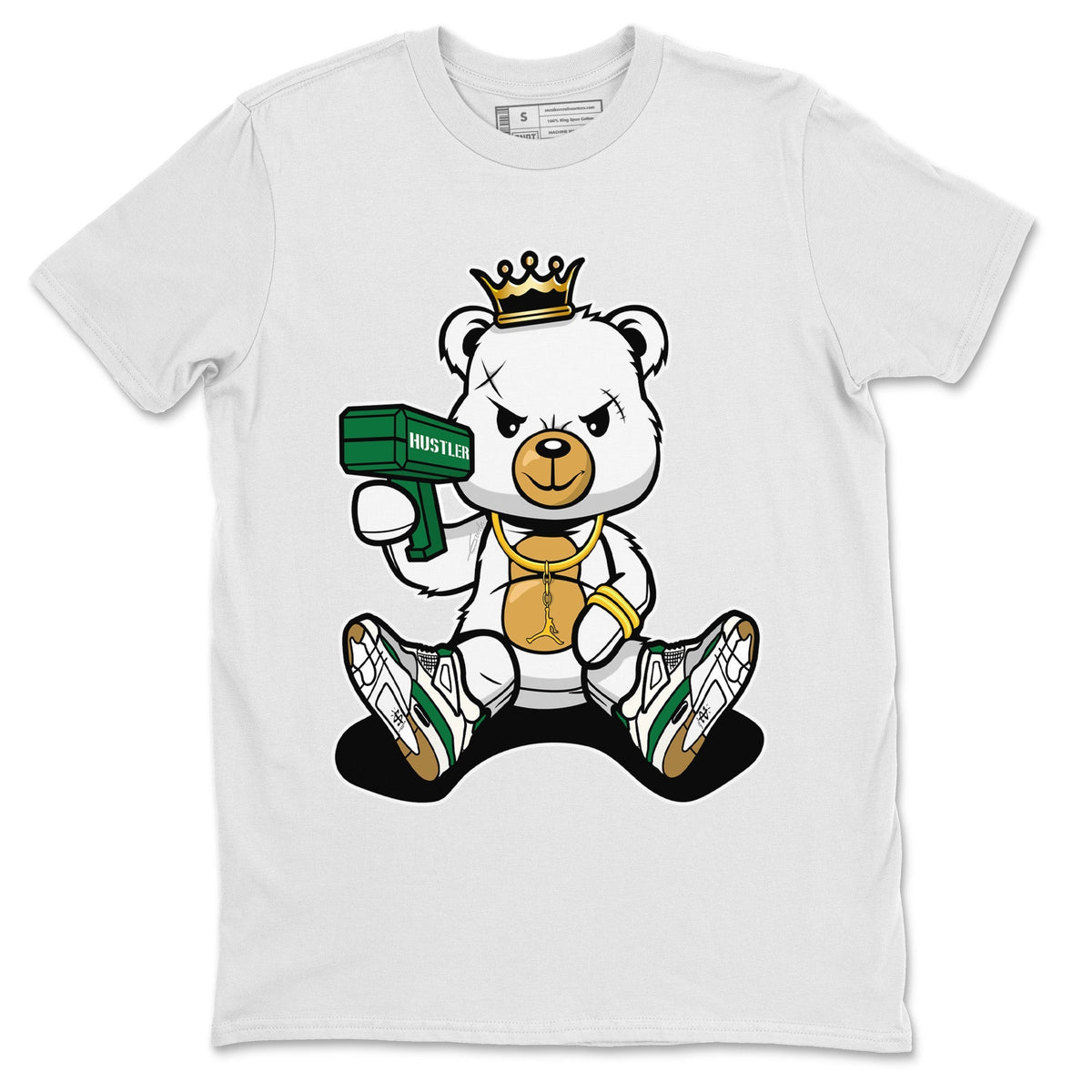 Air Jordan 4 Pine Green Sneaker Match Tees Bad King Baby Bear Streetwear Sneaker Shirt Nike SB Air Jordan 4 Pine Green Sneaker Release Tees Unisex Shirts White 2