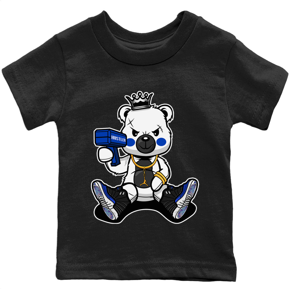 Jordan 12 Hyper Royal Sneaker Matching T-Shirt Bad King Baby Bear Sneaker Tees Jordan 12 Hyper Royal Sneaker Release Tees Kids Shirts