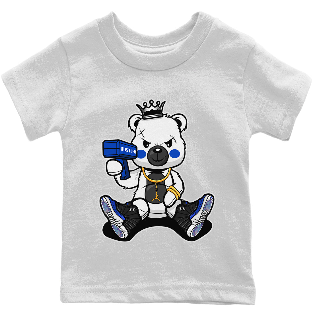 Jordan 12 Hyper Royal Sneaker Matching T-Shirt Bad King Baby Bear Sneaker Tees Jordan 12 Hyper Royal Sneaker Release Tees Kids Shirts