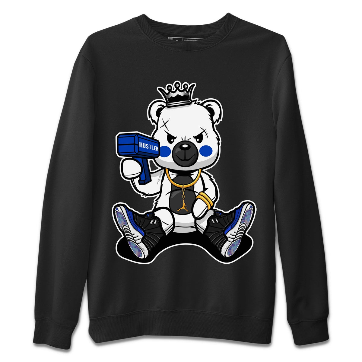 Jordan 12 Hyper Royal Sneaker Matching T-Shirt Bad King Baby Bear Sneaker Tees Jordan 12 Hyper Royal Sneaker Release Tees Crew Neck Tees