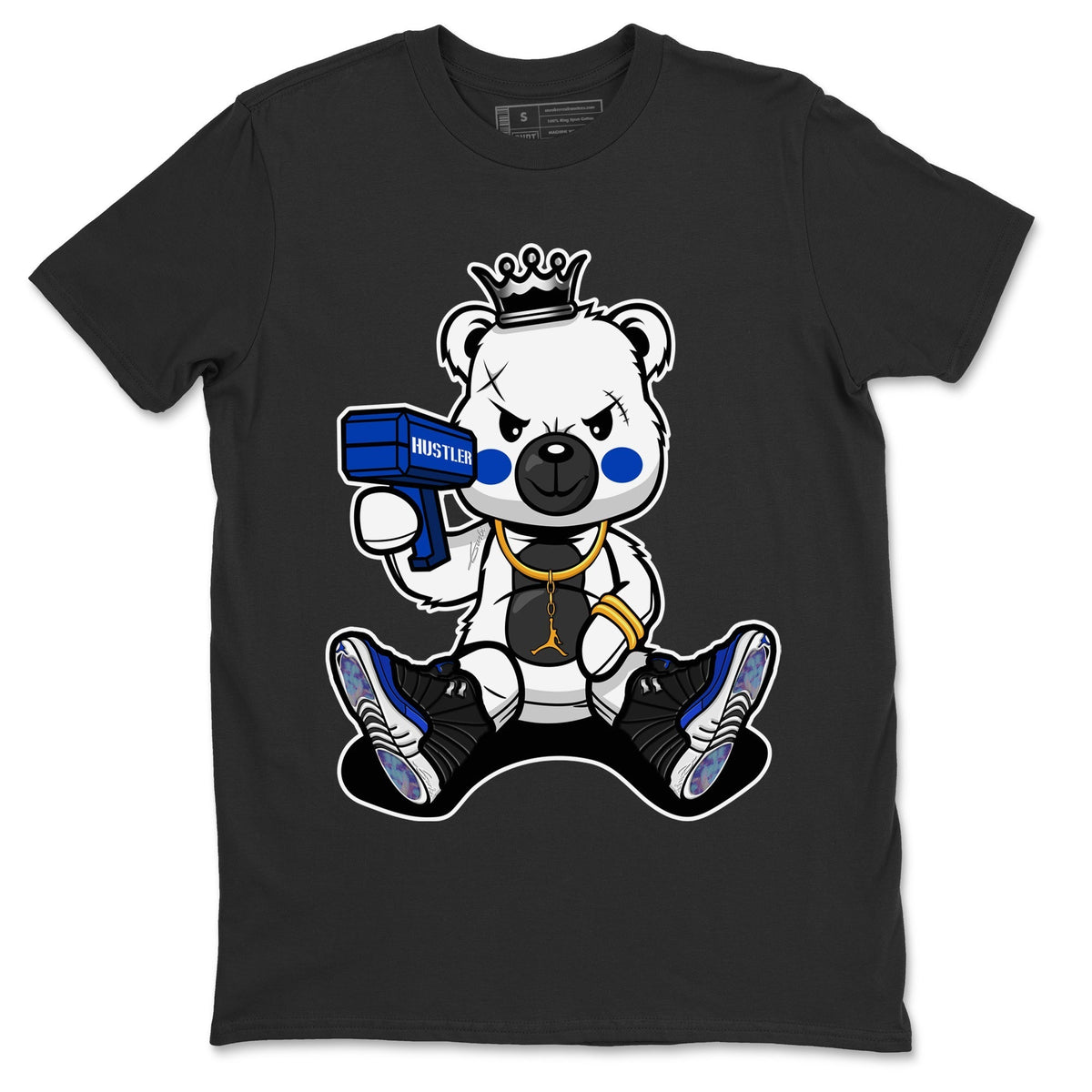 Jordan 12 Hyper Royal Sneaker Matching T-Shirt Bad King Baby Bear Sneaker Tees Jordan 12 Hyper Royal Sneaker Release Tees Crew Neck Tees