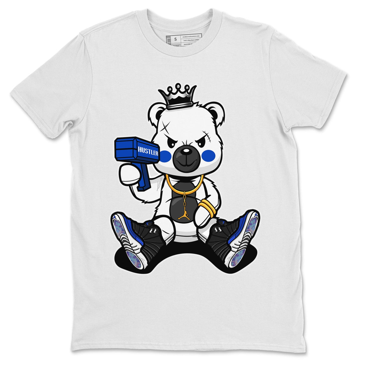 Jordan 12 Hyper Royal Sneaker Matching T-Shirt Bad King Baby Bear Sneaker Tees Jordan 12 Hyper Royal Sneaker Release Tees Crew Neck Tees