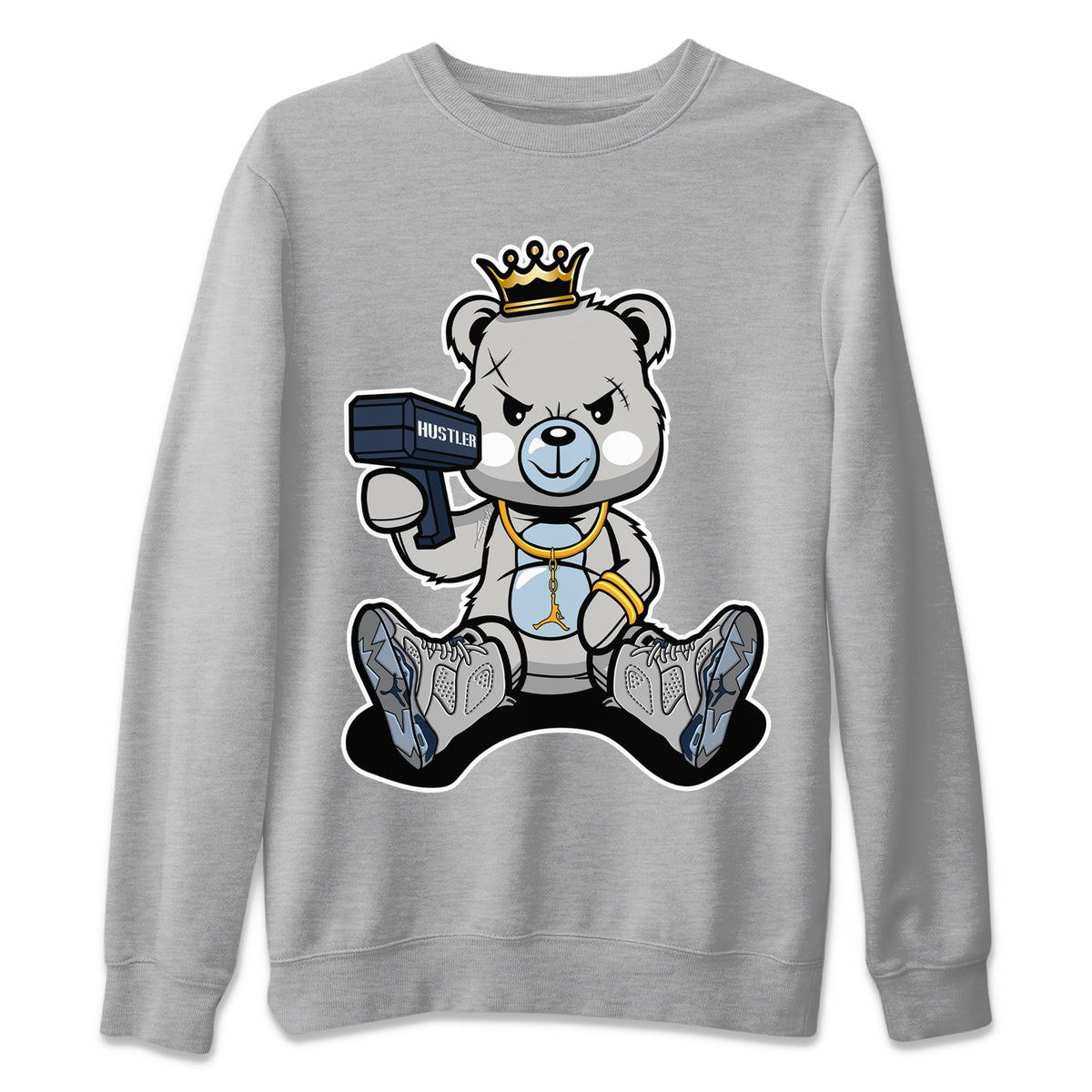 Jordan 6 Georgetown Sneaker Matching T-Shirt Bad King Baby Bear Sneaker Tees Jordan 6 Georgetown Sneaker Release Tees Crew Neck Tees
