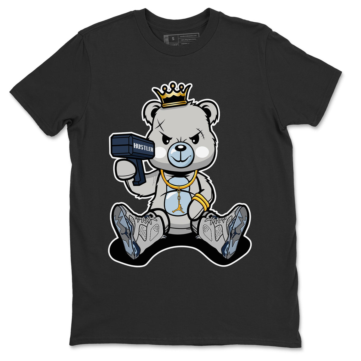Jordan 6 Georgetown Sneaker Matching T-Shirt Bad King Baby Bear Sneaker Tees Jordan 6 Georgetown Sneaker Release Tees Crew Neck Tees